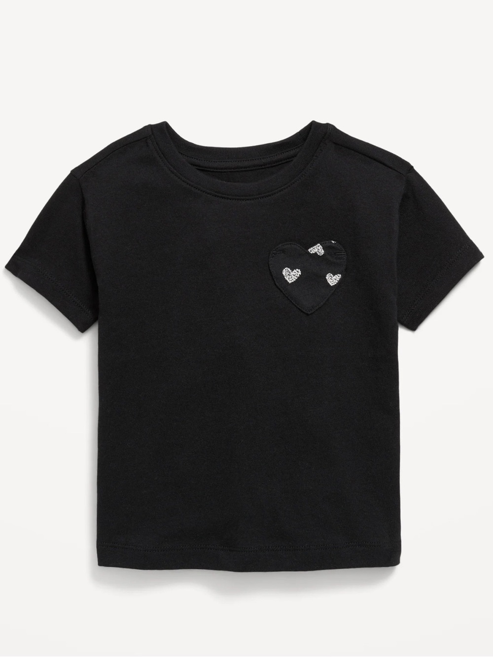 Old Navy Baby Little Girls Infant Toddler Black T-Shirt Tee 3T GAP Heart Pocket